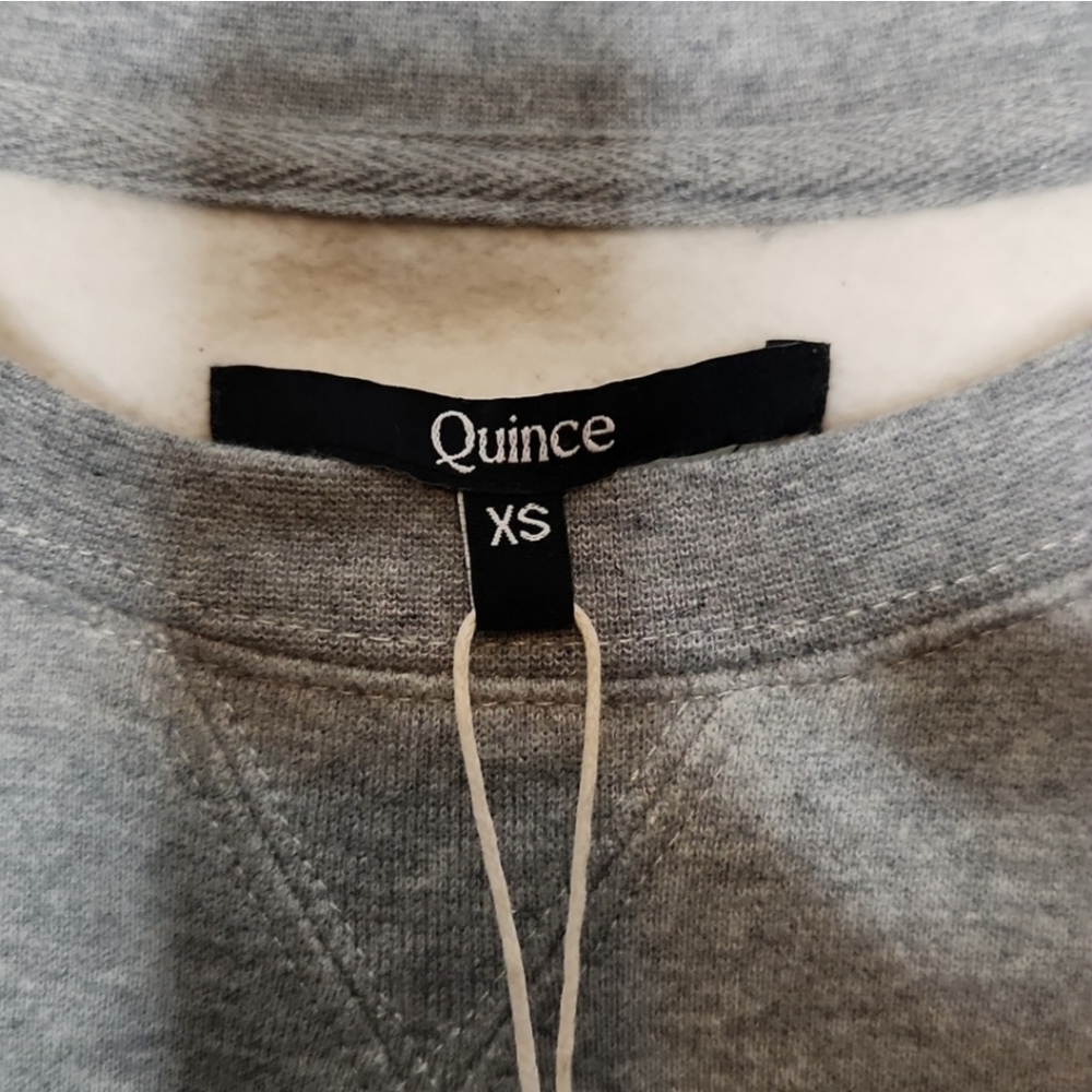 NEW Quince Organic Heavyweight Fleece Boyfriend Crew Sz XS - Picture 8 of 8